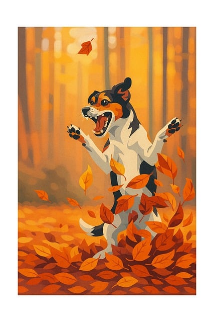 Perro, Otoño, Sale De, Animal, Mascota