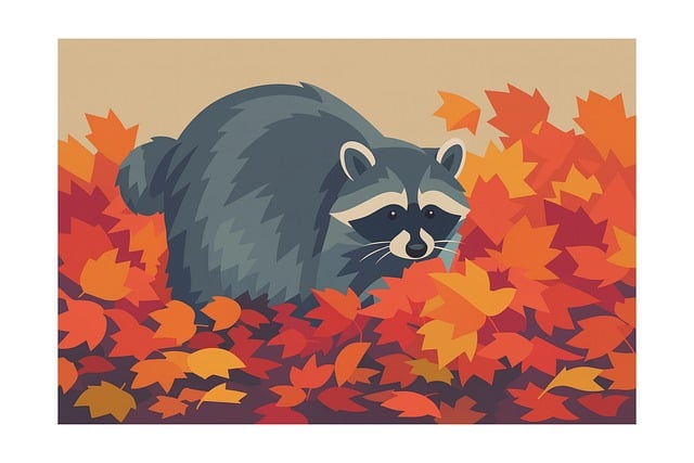 Free raccoon autumn fall vector