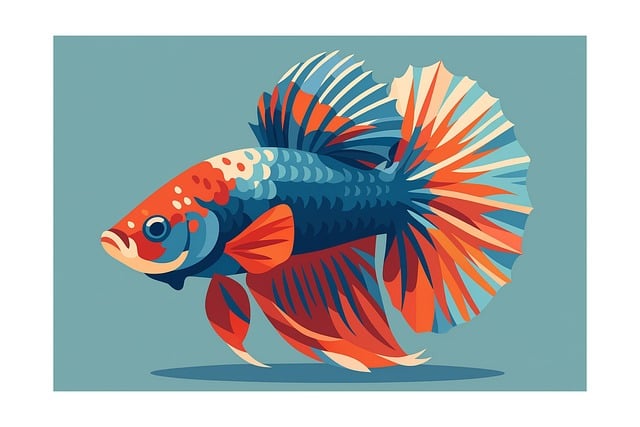 Free betta fish aquarium illustration