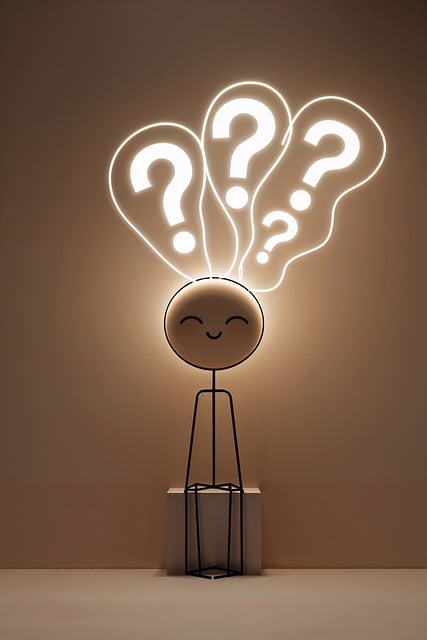 Free curious questioning stick-figure illustration