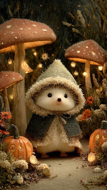 Free Hedgehog Halloween illustration and picture