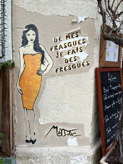 Mural, Arte, Paris, Montmartre, Pintura