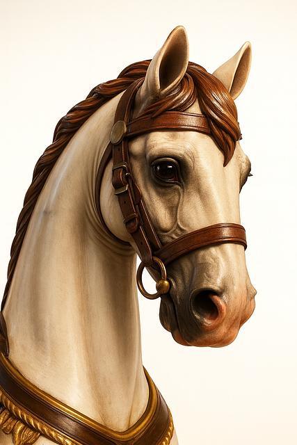 Free carousel horse 3d render ultra realistic illustration