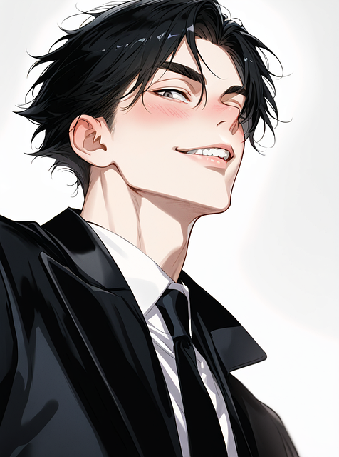 Free boy male focus black hair illustration