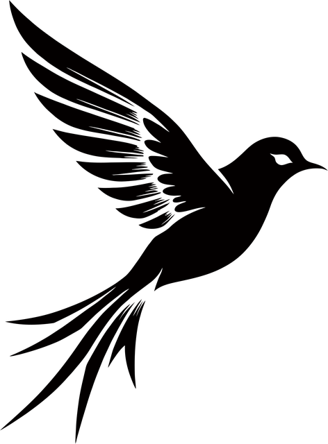Free swallow bird flying vector