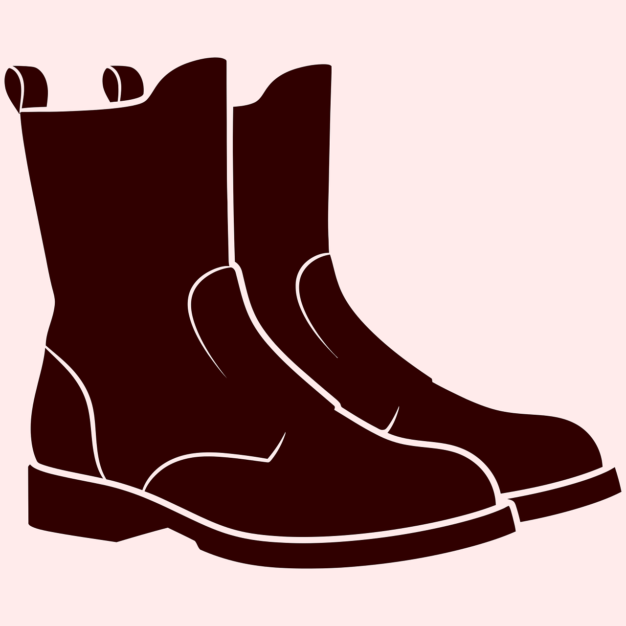 brown boots with white outline clip art preview