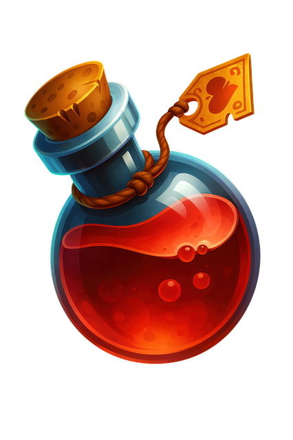 Free magic potion red elixir fantasy bottle illustration