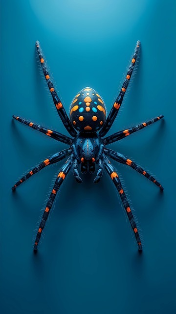 Free spider blue arachnid illustration