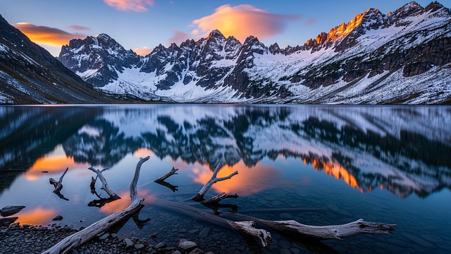 Free lake reflection mountain illustration