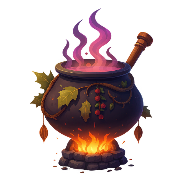 Free witch cauldron magic potion fantasy alchemy illustration