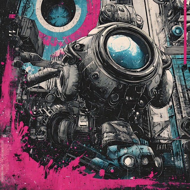 Free astronaut space cyberpunk illustration