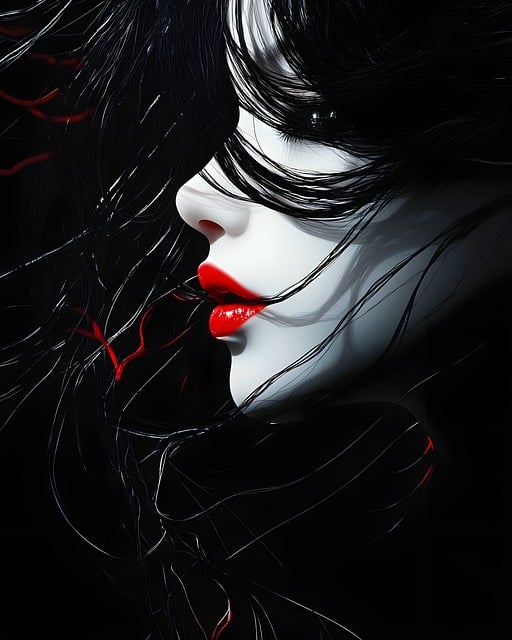 Free girl gothic anime illustration