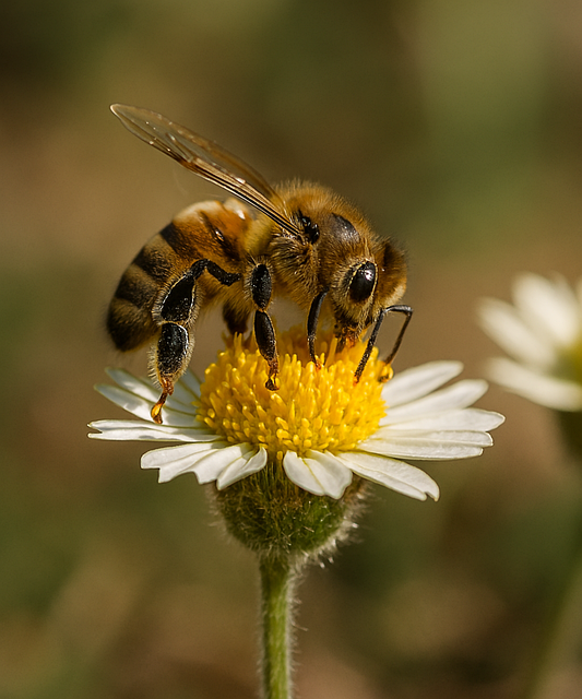 Free bee honeybee wildflower illustration