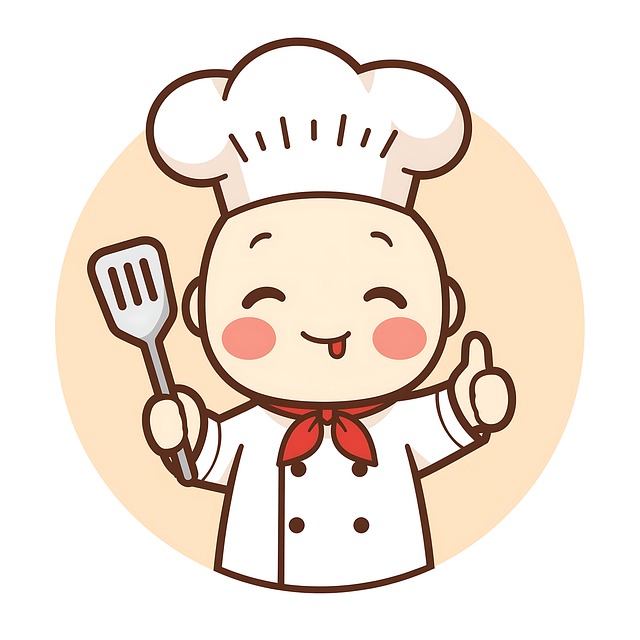 Free tiny chef cooking smile illustration