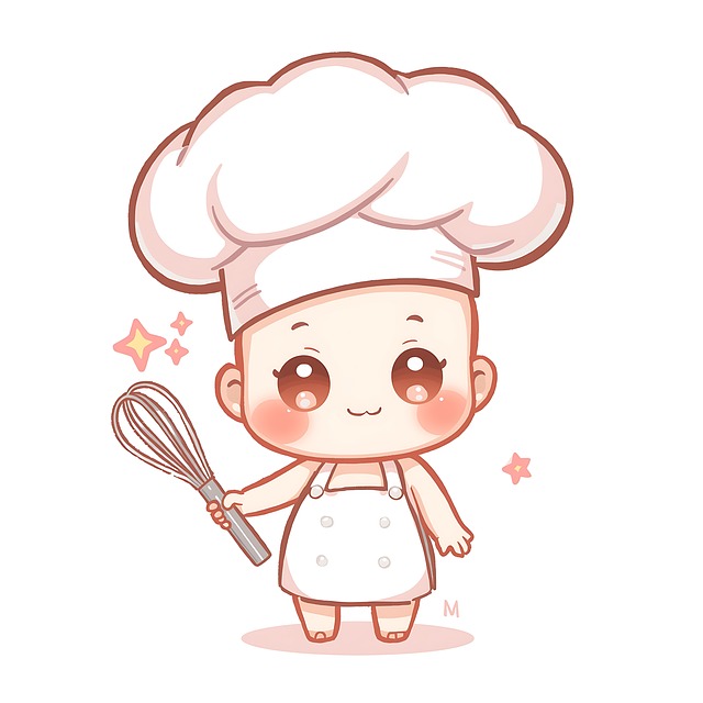 Free tiny chef cooking smile illustration