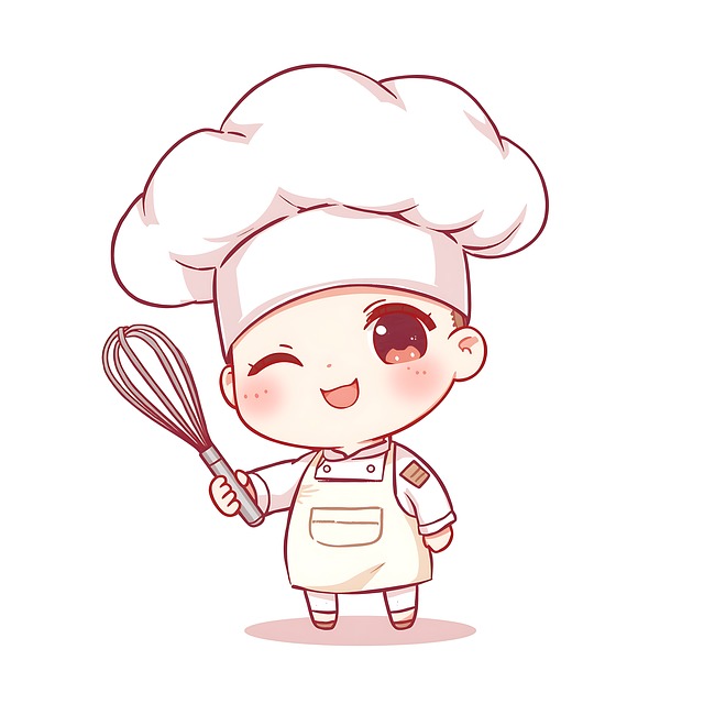 Free tiny chef cooking smile illustration