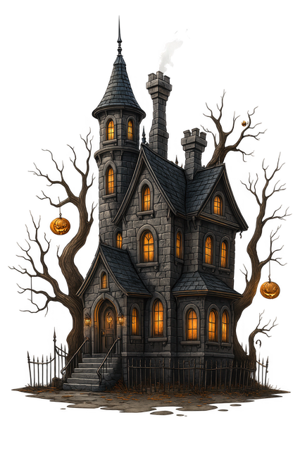Download free HD stock image of Haunted Mansion Spooky Halloween House Free haunted mansion spooky halloween house creepy castle art illustration