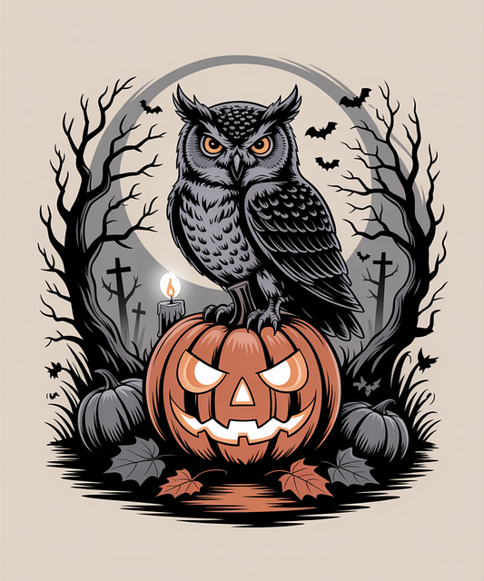Halloween, Gresskar, Høst, Ugle, Tre