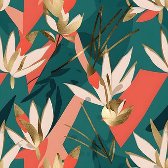 Tropisch, Nahtlos, Muster, Hibiskus