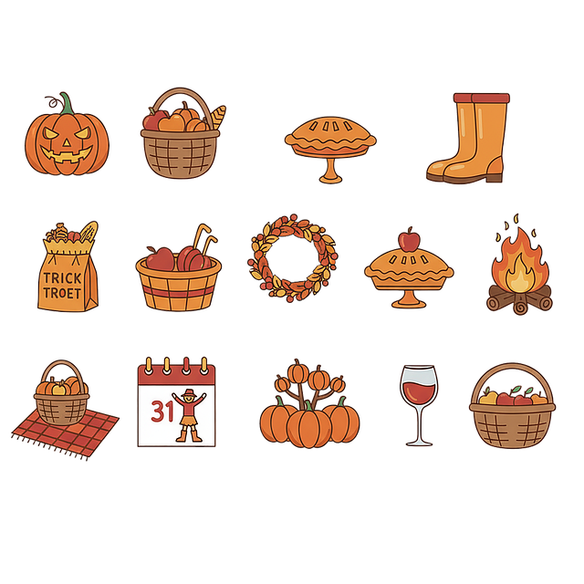 Free autumn halloween harvest illustration