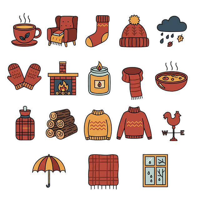Free autumn winter cozy illustration