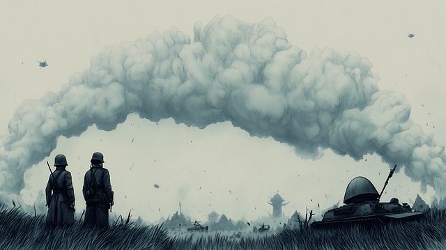 Free ai generated apocalyptic silhouette illustration
