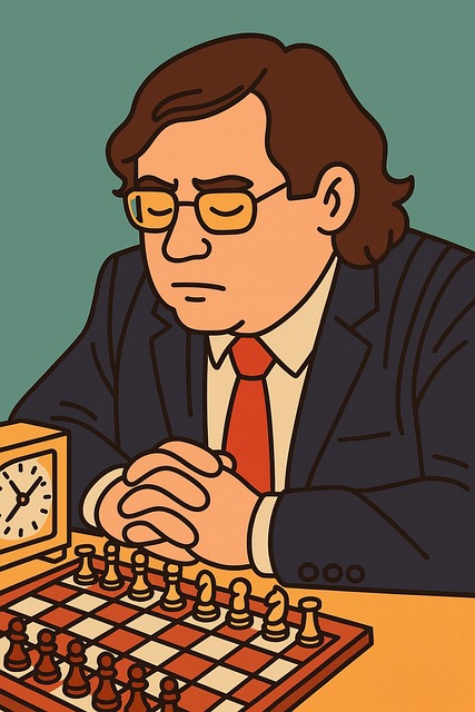 Free chess player cartoon illustration thinking man illustration