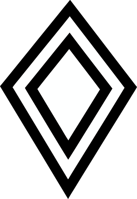 Free diamond geometric double border vector