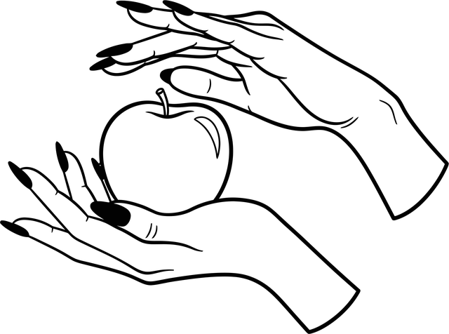Free hand apple fruit vector