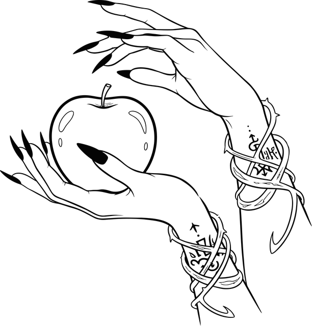 Free hand apple fruit vector