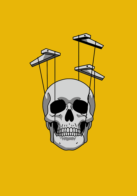 Free skull puppet doll illustration