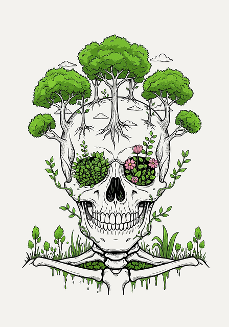 Free skull dead natural illustration