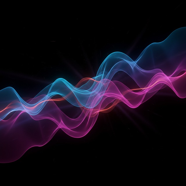 Free abstract waveform neon illustration