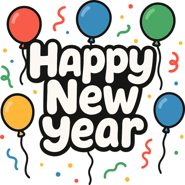 Feliz Ano Novo, Balões, Confete