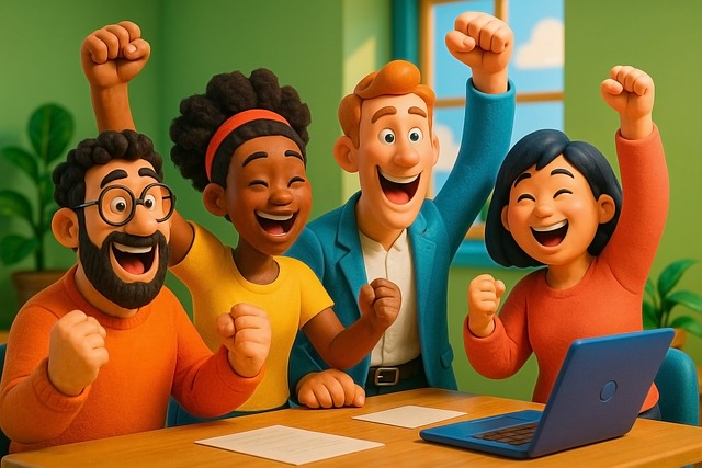 Free team collaboration success illustration