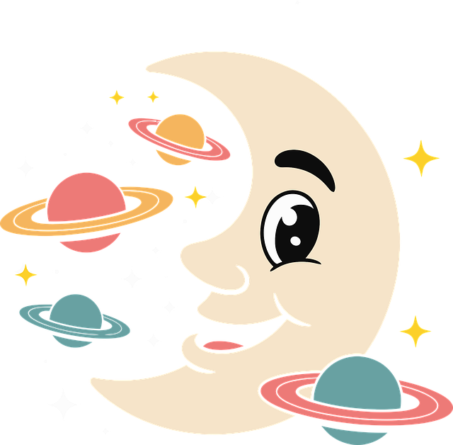 Free moon planets cartoon vector