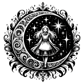 Alas, Luna, Creciente, Estrellas