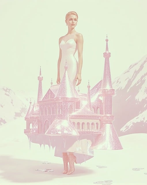 Surrealist, Schick, Frau, Chateau