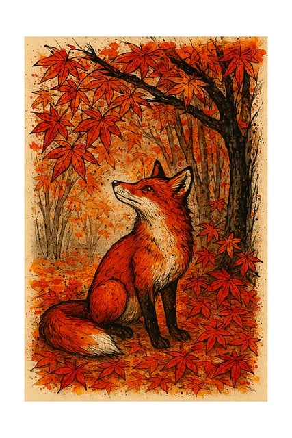 Download free HD stock image of Fox Autumn Free fox autumn watercolor vector