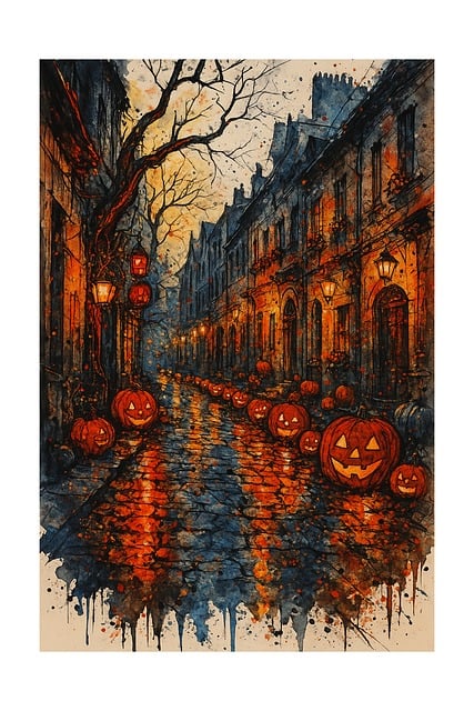 Free halloween watercolor painting vector