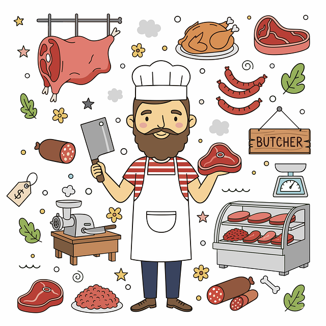 Free ai generated butcher meat vector