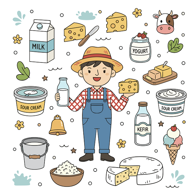 Free ai generated farmer dairy illustration