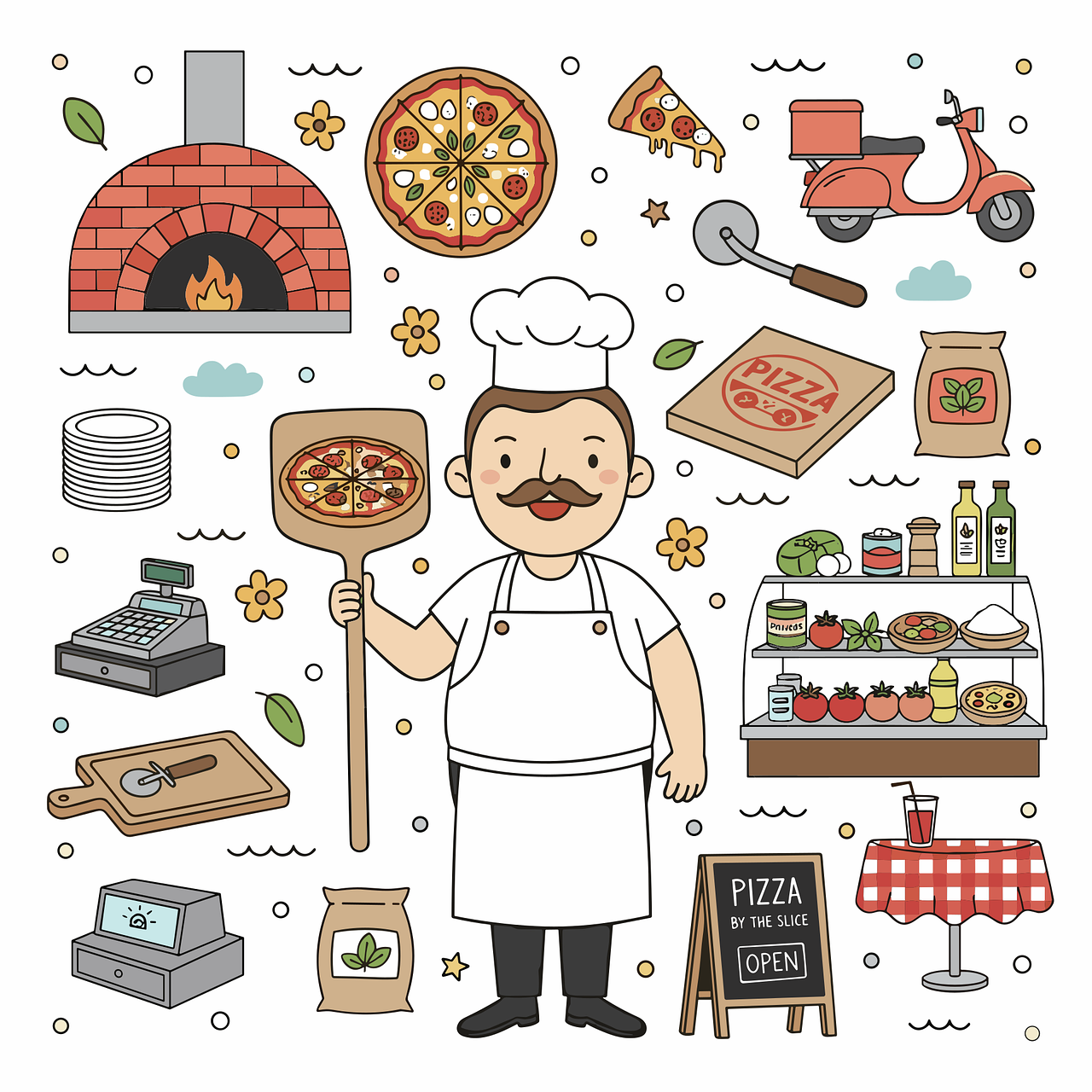 Free ai generated pizza chef pizzerias vector
