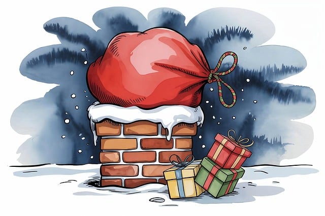 Free santa claus looking thinking illustration