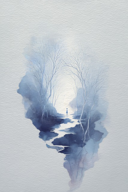 Free watercolor painting winter illustration