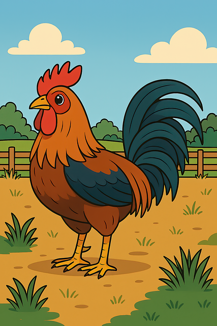 Free rooster chicken nature illustration