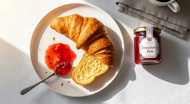 Croissant, Geleia De Morango