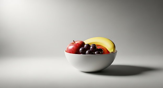 Tigela De Frutas, Maçã, Banana, Uvas
