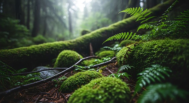 Free moss forest ferns illustration