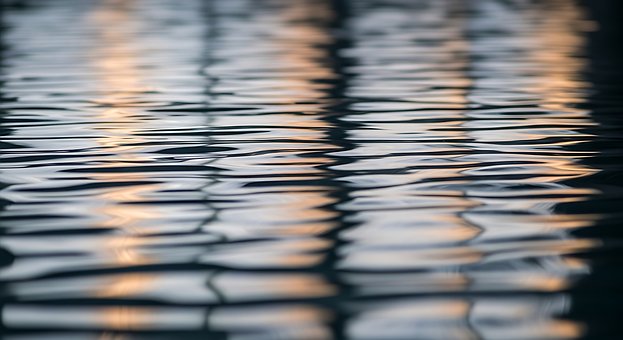 Agua, Superfície, Reflexão, Ondulações